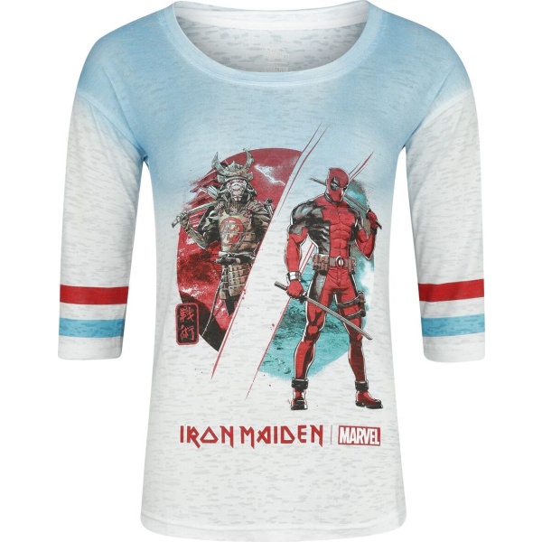 Iron Maiden Iron Maiden x Marvel Collection - Samurai Comp Dámské tričko bílá/tyrkysová - RockTime.cz
