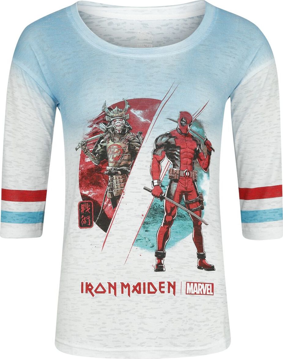 Iron Maiden Iron Maiden x Marvel Collection - Samurai Comp Dámské tričko bílá/tyrkysová - RockTime.cz