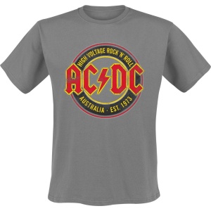 AC/DC High Voltage - Rock 'N' Roll - Australia Est. 1973 Tričko šedá - RockTime.cz