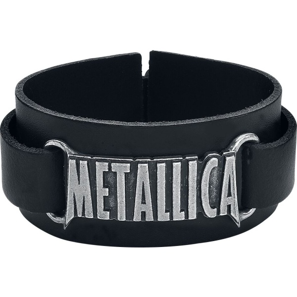 Metallica Metallica Logo Kožený náramek černá - RockTime.cz