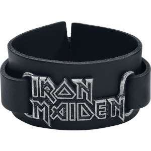 Iron Maiden Iron Maiden Logo Kožený náramek černá - RockTime.cz