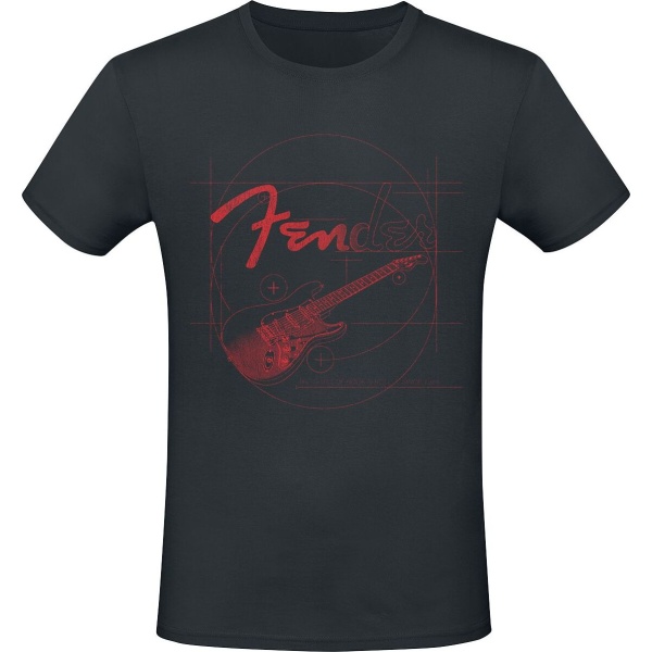 Fender Red Guitar Tričko černá - RockTime.cz