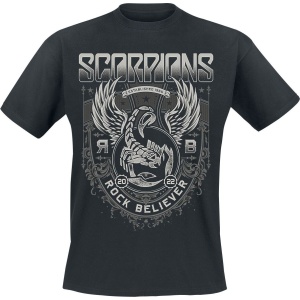 Scorpions Rock Believer Ornaments Tričko černá - RockTime.cz