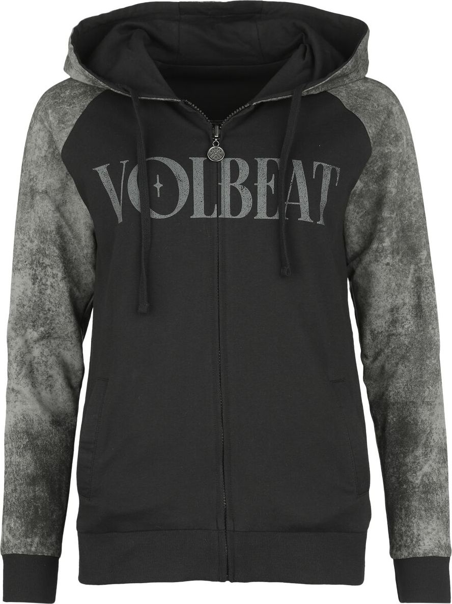 Volbeat EMP Signature Collection Dámská mikina s kapucí na zip cerná/tmave zelená - RockTime.cz