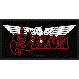 Saxon Logo & Eagle nášivka cerná/cervená/bílá - RockTime.cz