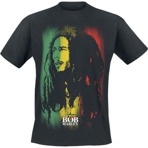 Bob Marley Stare Paint Stripe Tričko černá - RockTime.cz