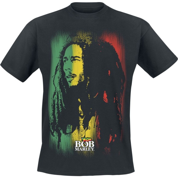 Bob Marley Stare Paint Stripe Tričko černá - RockTime.cz