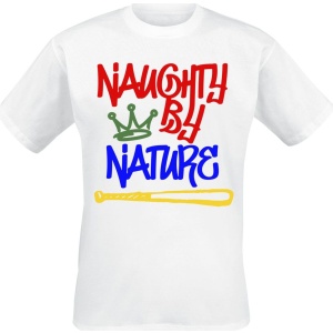 Naughty by Nature Graffiti Logo Tričko bílá - RockTime.cz