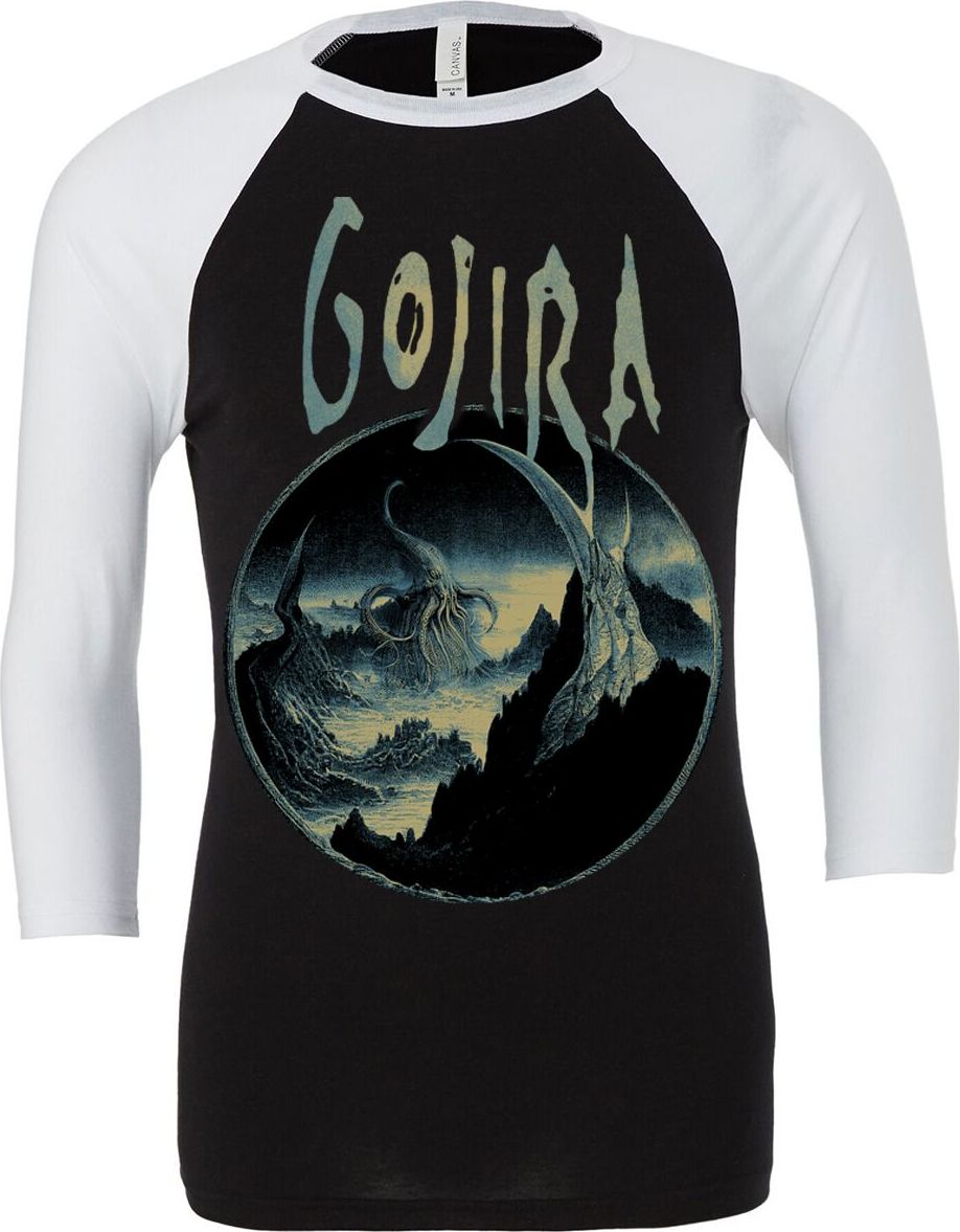 Gojira Sea Creature Raglan Baseball tričko s dlouhým rukávem cerná/bílá - RockTime.cz