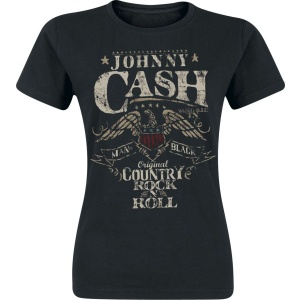 Johnny Cash Rock 'n' Roll Dámské tričko černá - RockTime.cz