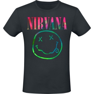 Nirvana Smiley Rainbow Tričko černá - RockTime.cz