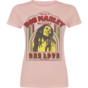 Bob Marley One Love Clouds Dámské tričko světle růžová - RockTime.cz