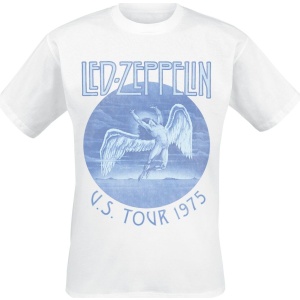Led Zeppelin Tour 75 Tričko bílá - RockTime.cz