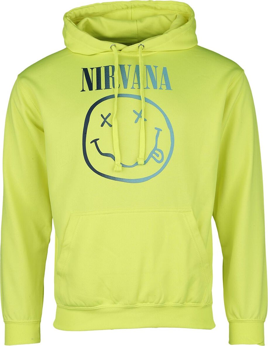 Nirvana Rainbow Logo Mikina s kapucí žlutá - RockTime.cz