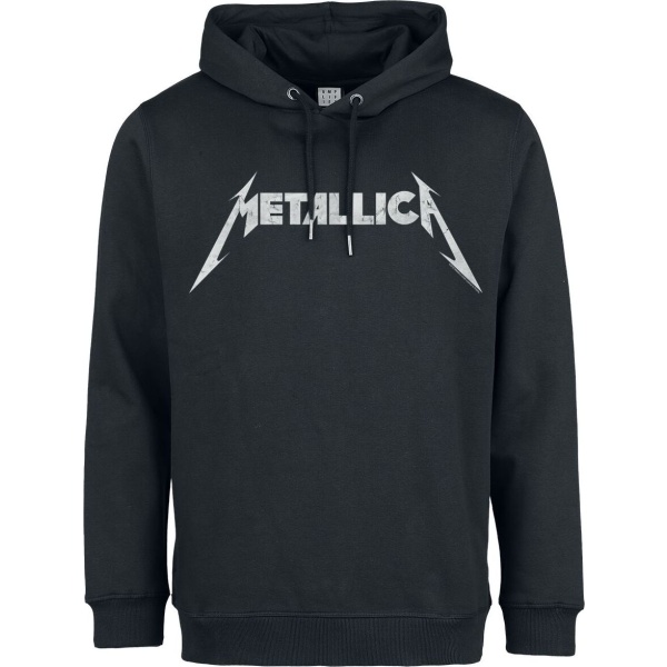 Metallica Amplified Collection - White Logo Mikina s kapucí černá - RockTime.cz