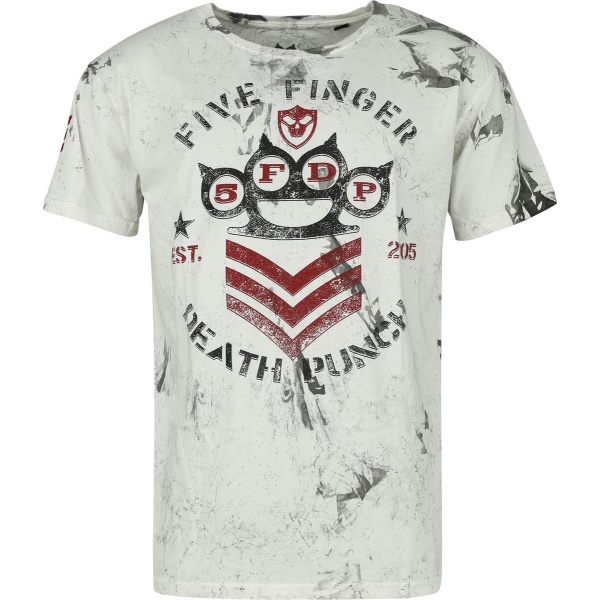 Five Finger Death Punch Logo Tričko bílá/šedá - RockTime.cz