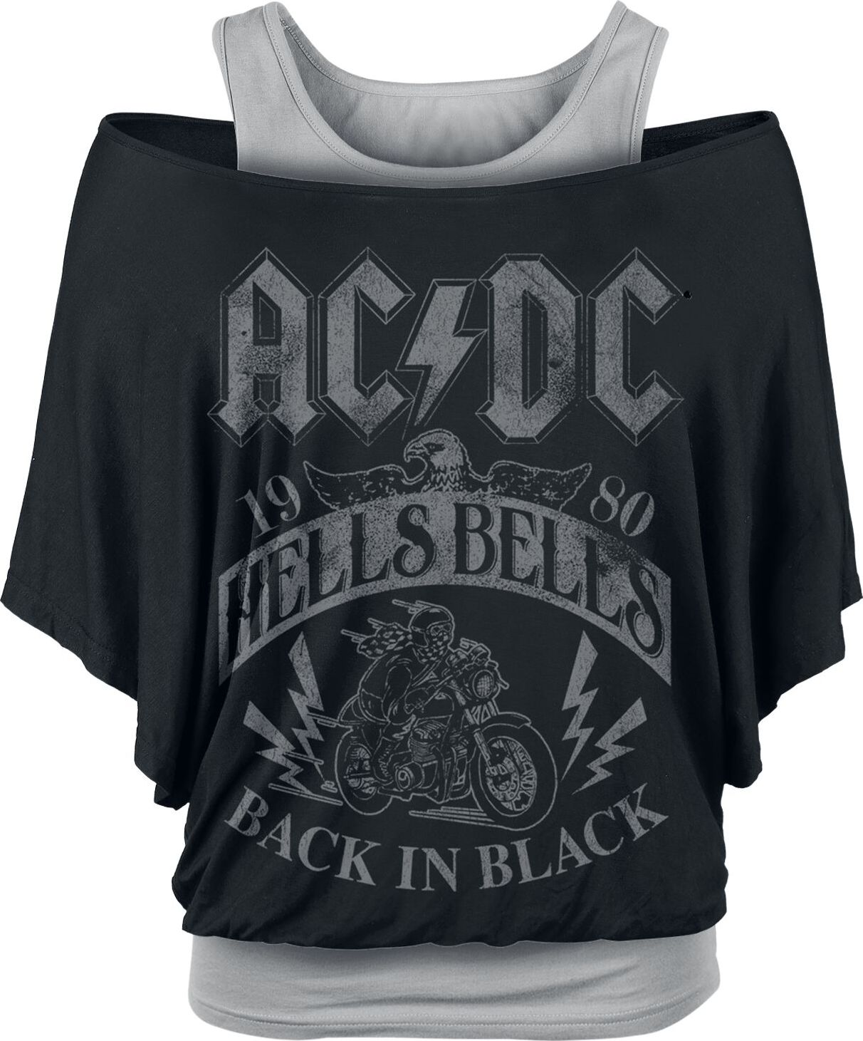 AC/DC Hells Bells 1980 Dámské tričko cerná/šedá - RockTime.cz