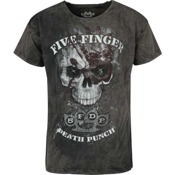 Five Finger Death Punch Skull Tričko šedá - RockTime.cz
