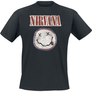 Nirvana Distressed Logo Tričko černá - RockTime.cz