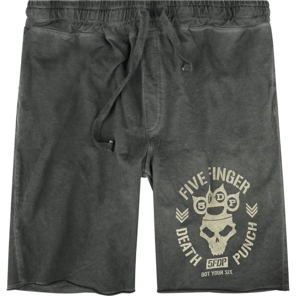 Five Finger Death Punch Logo Teplákové šortky šedá - RockTime.cz