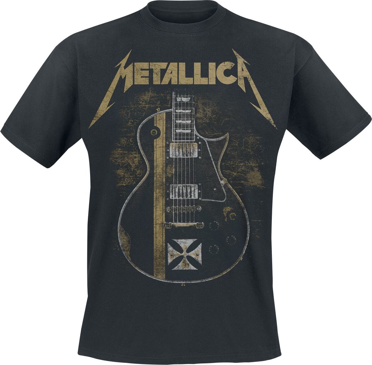 Metallica Hetfield Iron Cross Guitar Tričko černá - RockTime.cz