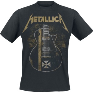 Metallica Hetfield Iron Cross Guitar Tričko černá - RockTime.cz