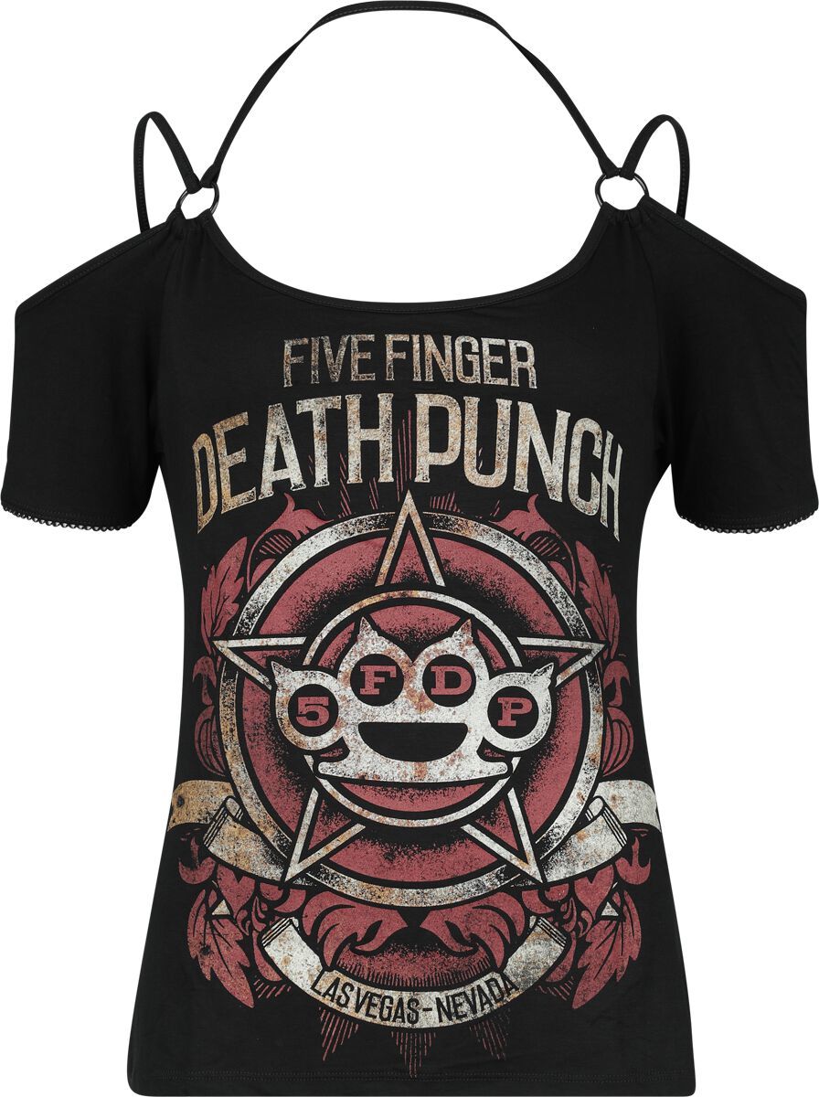 Five Finger Death Punch Red Logo Dámské tričko černá - RockTime.cz