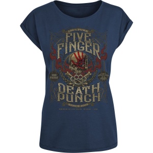 Five Finger Death Punch 100 Proof Dámské tričko námořnická modrá - RockTime.cz