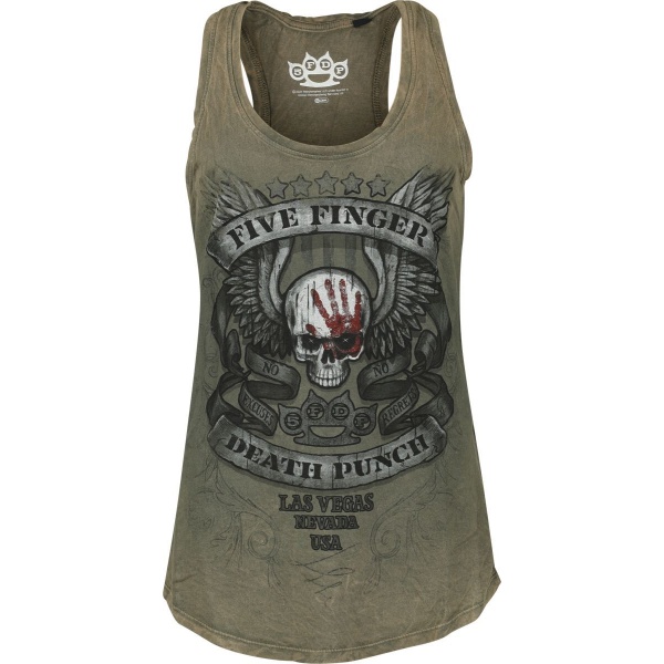 Five Finger Death Punch Logo Dámský top béžová - RockTime.cz
