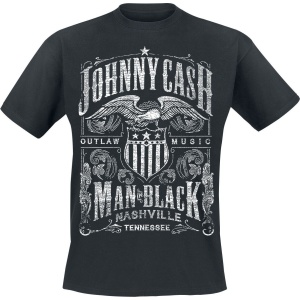 Johnny Cash Outlaw Music Tričko černá - RockTime.cz