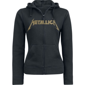 Metallica Hetfield Iron Cross Guitar Dámská mikina s kapucí na zip černá - RockTime.cz