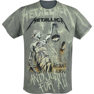 Metallica ... And Justice For All - Neon Backdrop Tričko charcoal - RockTime.cz
