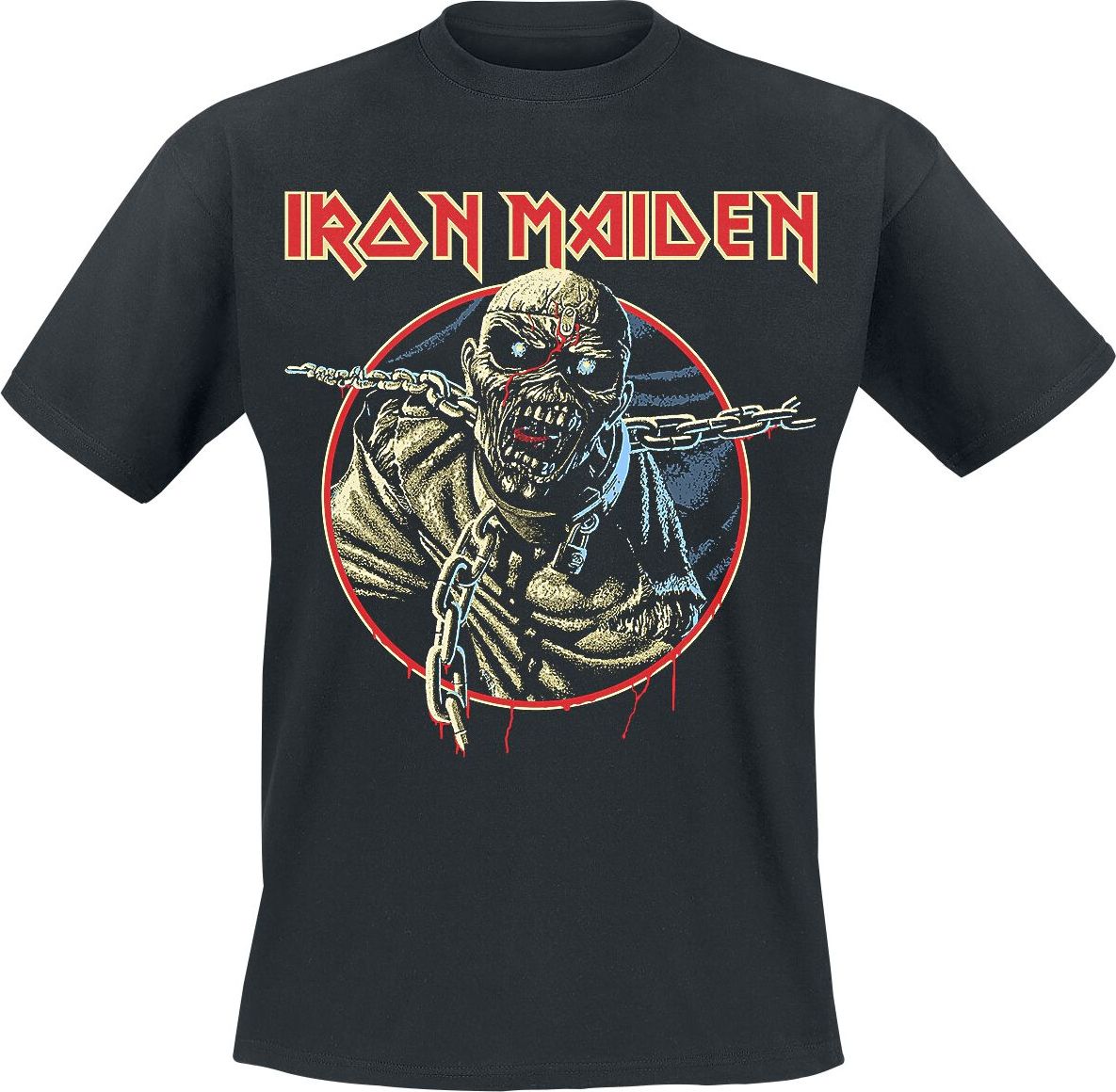 Iron Maiden POM Circle Drip Tričko černá - RockTime.cz