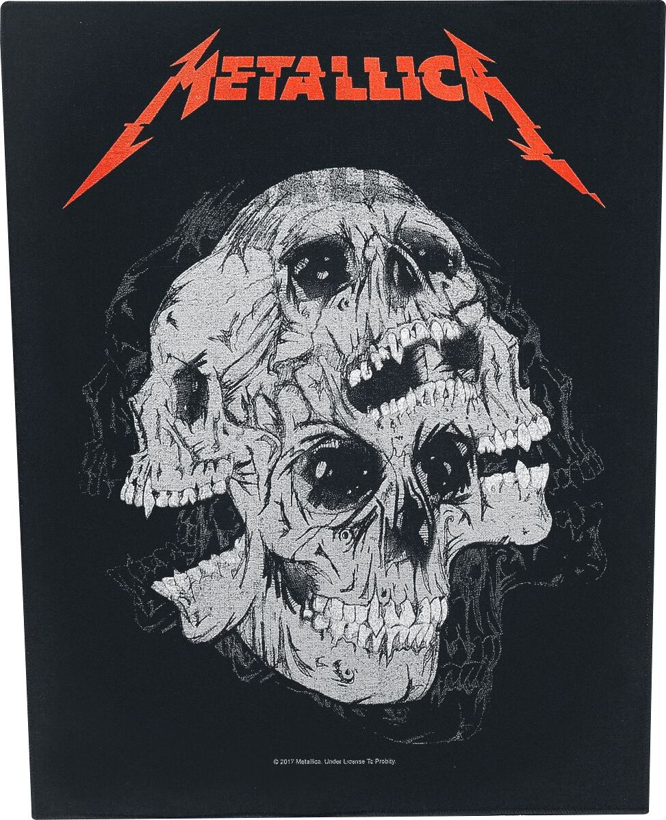 Metallica Skulls nášivka na záda cerná/cervená/šedá - RockTime.cz