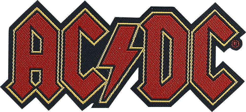 AC/DC Logo Cut-Out nášivka cervená/cerná - RockTime.cz