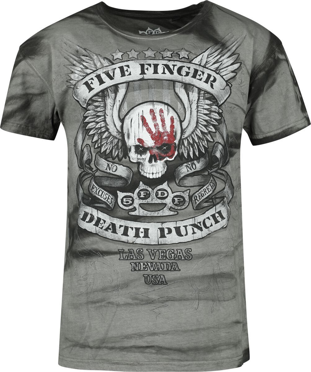 Five Finger Death Punch Logo Tričko šedá - RockTime.cz