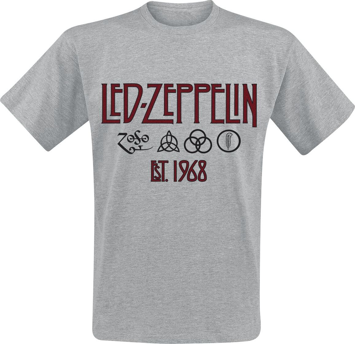 Led Zeppelin Symbols Est. 1968 Tričko prošedivelá - RockTime.cz