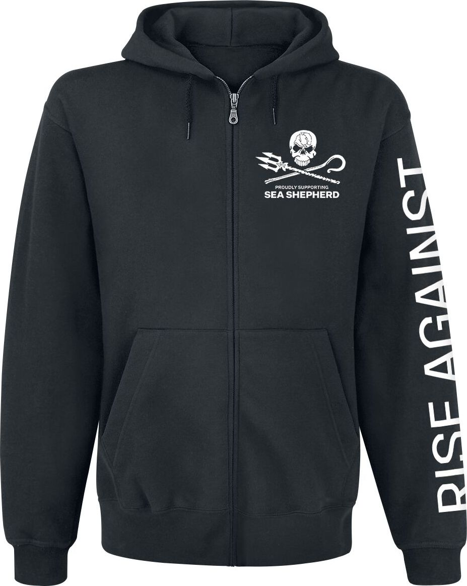 Rise Against Sea Shepherd Cooperation - Our Precious Time Is Running Out Mikina s kapucí na zip černá - RockTime.cz