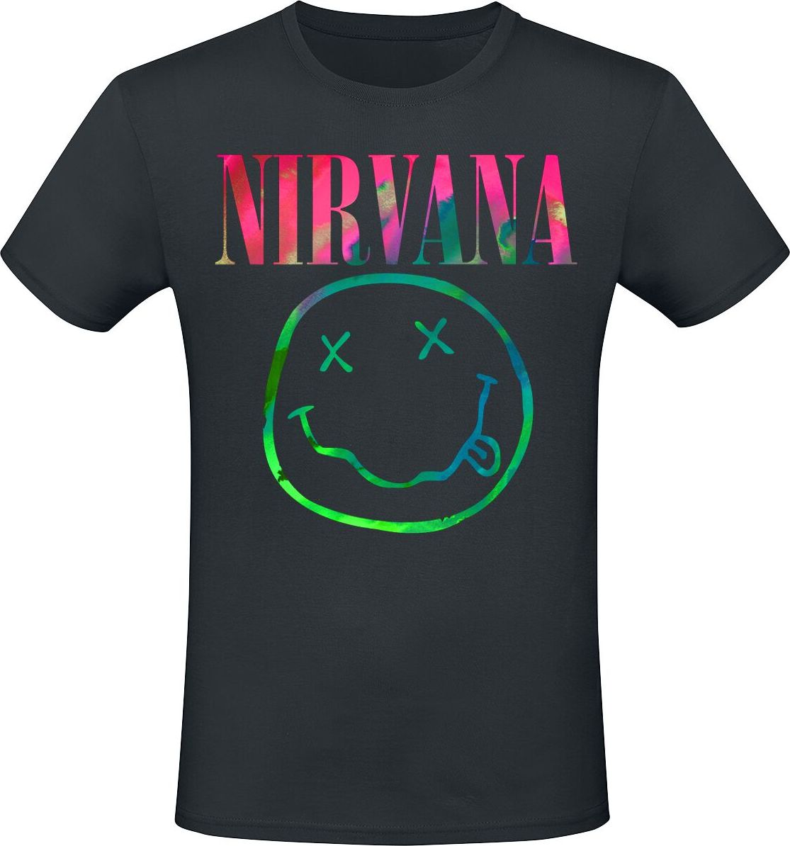 Nirvana Rainbow Logo Tričko černá - RockTime.cz