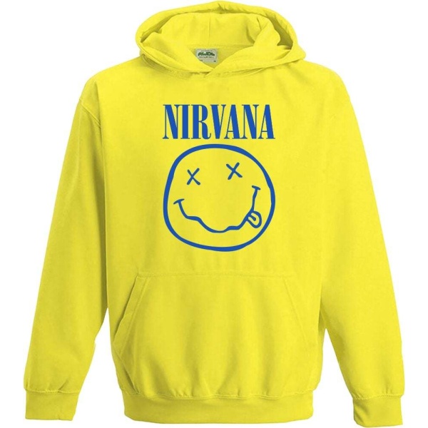 Nirvana Kids - Logo detská mikina s kapucí žlutá - RockTime.cz