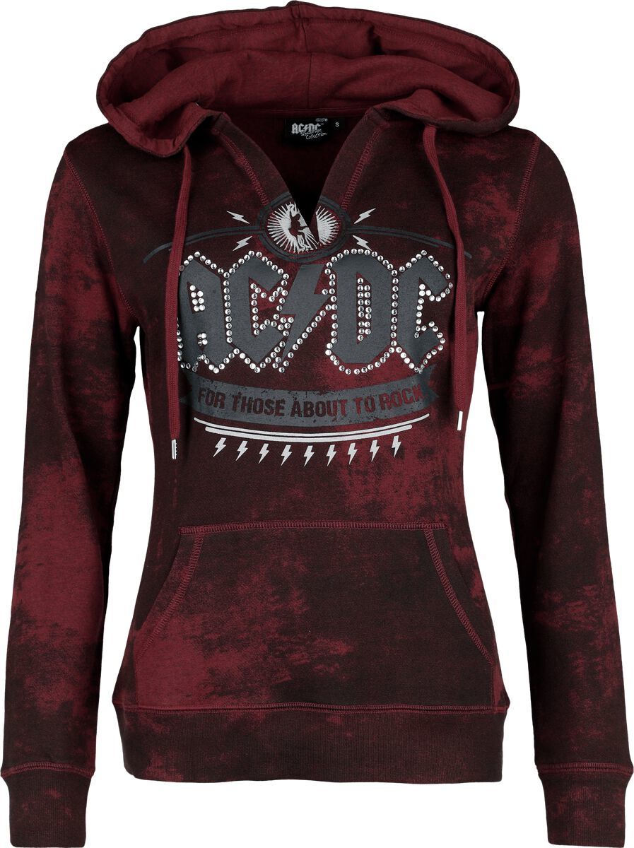 AC/DC EMP Signature Collection Dámská mikina s kapucí tmavě červená - RockTime.cz