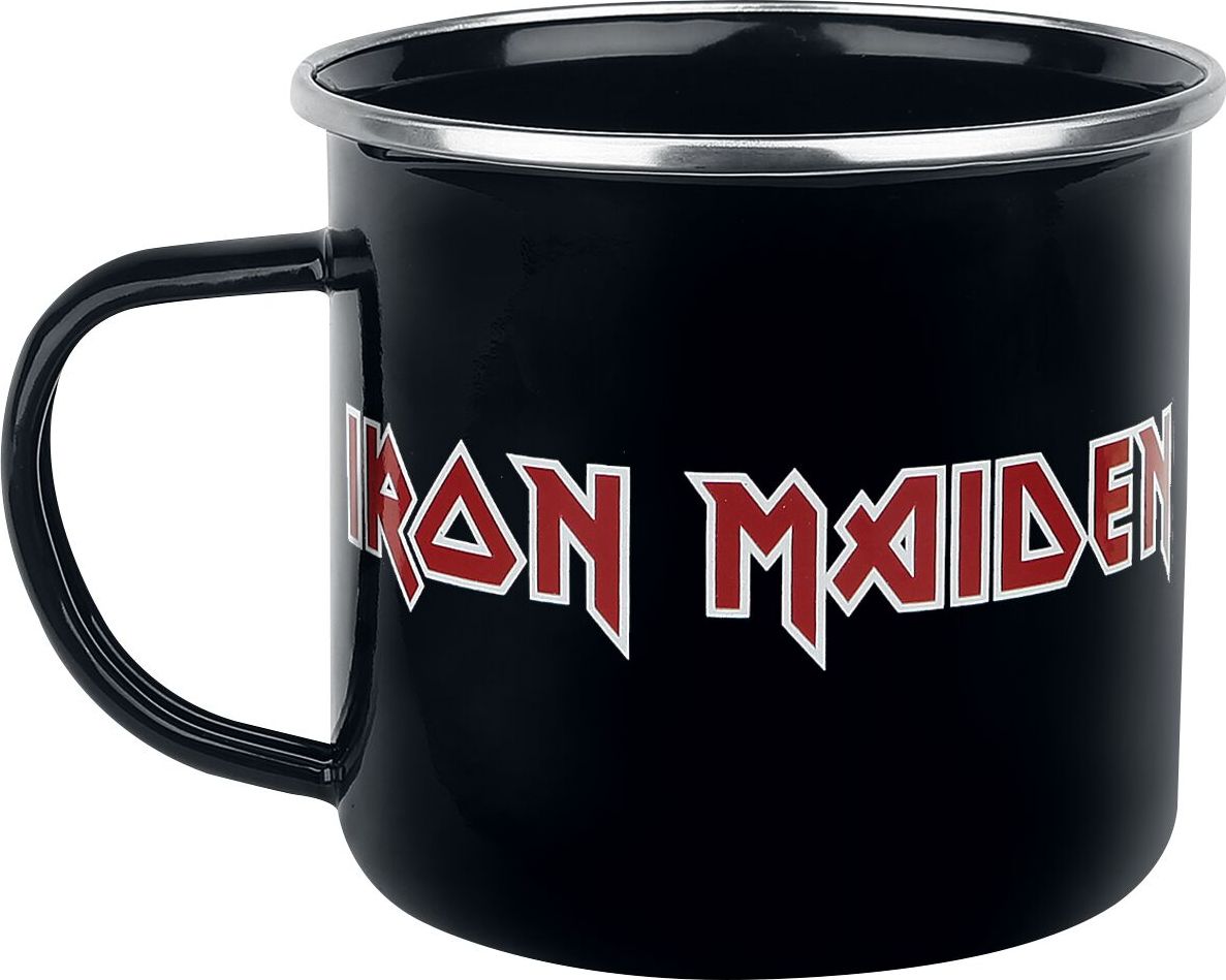 Iron Maiden Logo - Emaille Becher Hrnek černá - RockTime.cz