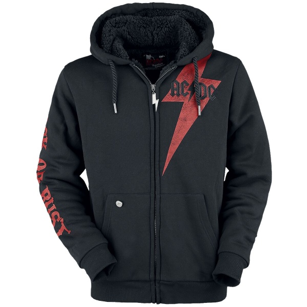 AC/DC EMP Signature Collection Mikina s kapucí na zip černá - RockTime.cz