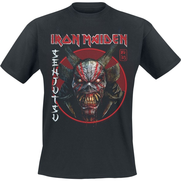 Iron Maiden Senjutsu Eddie Face Circle Tričko černá - RockTime.cz