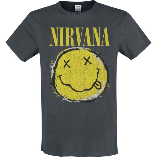 Nirvana Amplified Collection - Worn Out Tričko charcoal - RockTime.cz