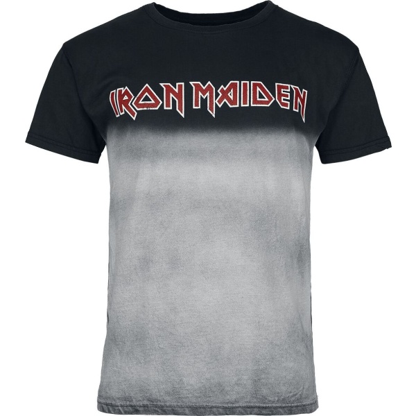 Iron Maiden Logo Tričko cerná/šedá - RockTime.cz