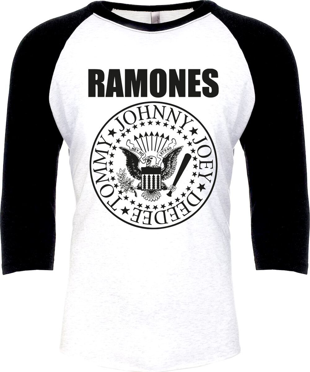 Ramones Crest Tričko s dlouhým rukávem bílá/cerná - RockTime.cz