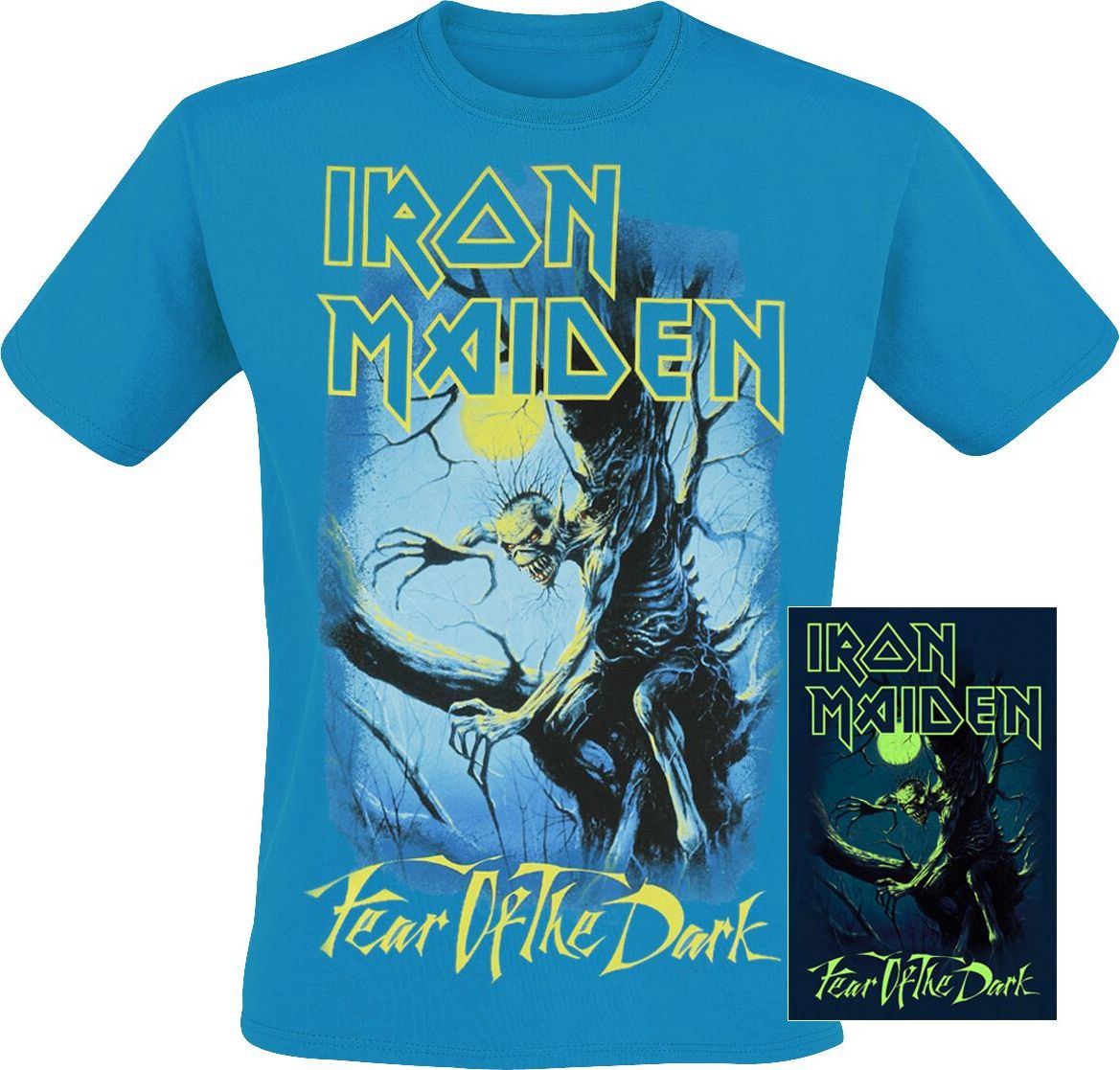 Iron Maiden Fear Of The Dark - Glow In The Dark Tričko modrá - RockTime.cz