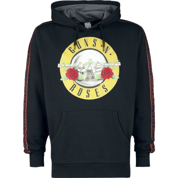 Guns N' Roses Amplified Collection - Mens Taped Fleece Hoodie Mikina s kapucí černá - RockTime.cz