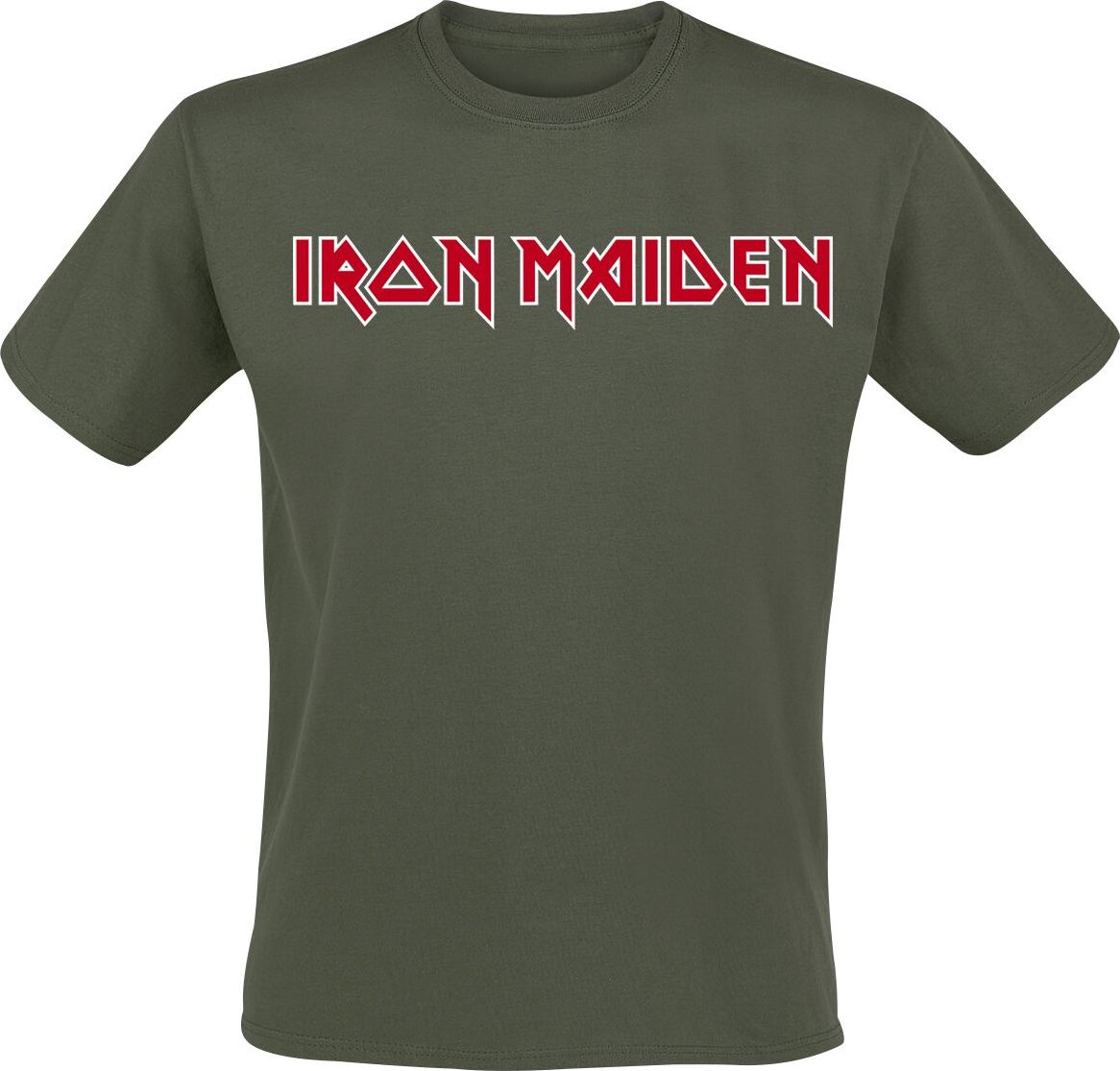 Iron Maiden Logo Tričko khaki - RockTime.cz